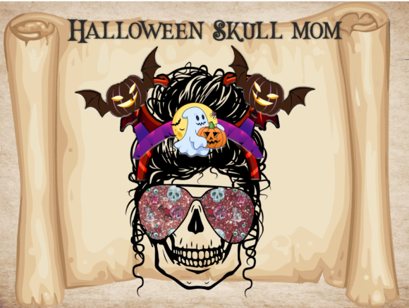 Halloween Skull Mom Graphics for Crafts
