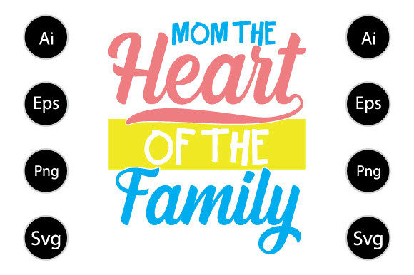Mom Heart Graphics for Crafts Branding