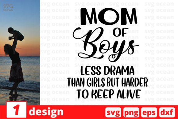 Mom of Boys Graphics for Crafts & Branding